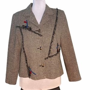 Canvasbacks  Vintage 100% silk button blazer notched lapel